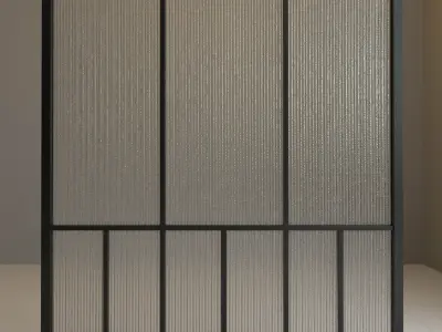 Glass partition door 77 Low-poly 3D model