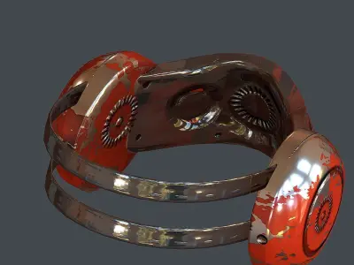 Gas mask helmet 3d model scifi Low-poly  Low-poly 3D model 499