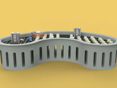 ANTI TSUNAMI BUILDING WALL INNOVATION CONCEPT 3D model