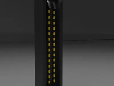 Sci Fi Industrial Columns Low-poly 3D model