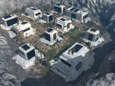 Abandoned Future Settlement Scene 3D model