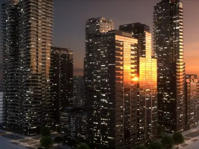 City Block Collection B Ver1 3D Model Pack