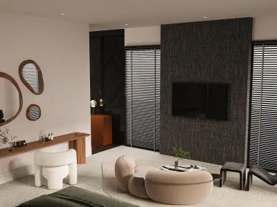 livingroom and bathroom 3D model