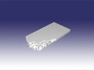 tombstone with two roses 33 3D model