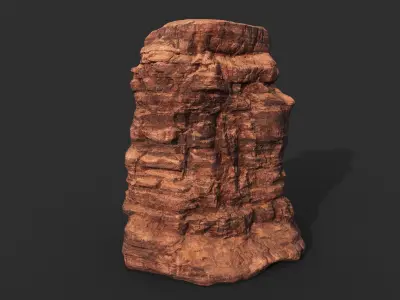 Low poly Sandstone Canyon Cliff 210223 Low-poly 3D model