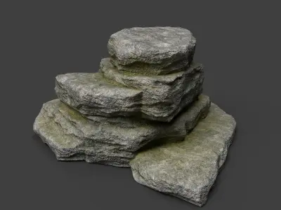 Cliff Rock 5-1 Low-poly 3D model