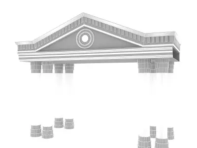 Classic Building Entrance 4 Low-poly 3D model