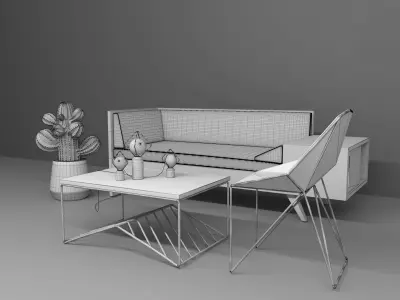 Furniture for living 3D model