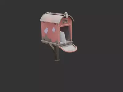 Upside Down Mailbox Low-poly 3D model