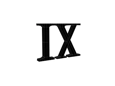 Roman Numerals 9 v1 003 Low-poly 3D model
