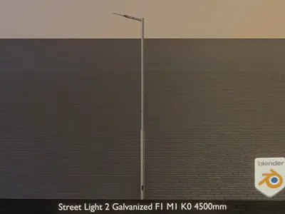 Street Light 2 Galvanized F1 M1 K0 4500mm Low-poly 3D model