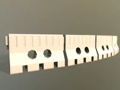 LOW POLY -  Plastic Barricade Low-poly 3D model