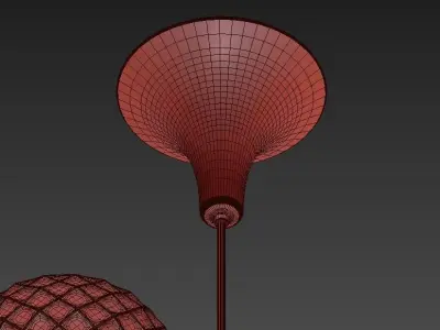 Glamorous modern chandelier with brass and glass balls 3D model