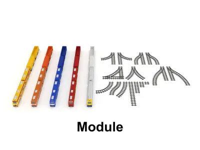 Trains - Rail transport Low-poly 3D model