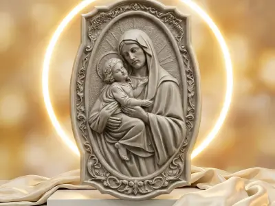Sacred Mother Relief 3D Model 3D print model