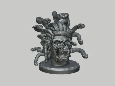 Medusa snake skull bust 3D print model
