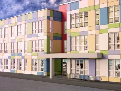 Kindergarten school building 3D model