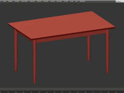 Dion Oak Veneer Parquet Dining Table Low-poly 3D model