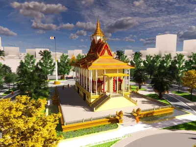 khmer pagoda 3D model