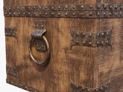 Wooden Chest 3D model buy
