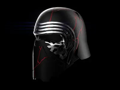 Kylo Ren destroyed mask Low-poly 3D model