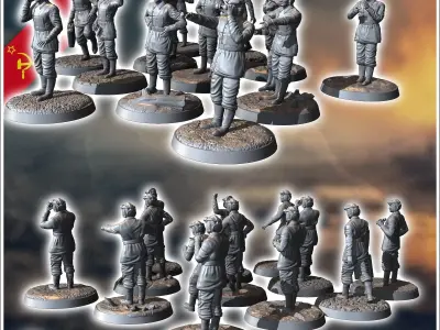 Set of 15 Soviet Soviet tank crews USSR WW2 6 - Soviet army WW2  3D print model