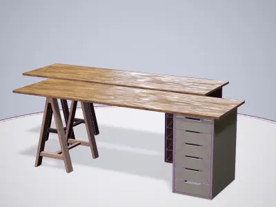 Table ar vr optimized Low-poly 3D model