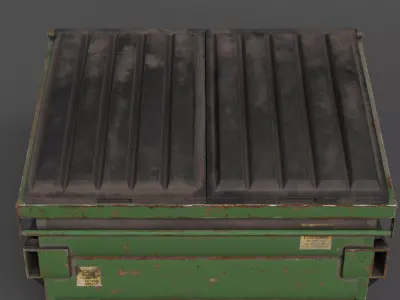 Dumpster with LODS Low-poly 3D model