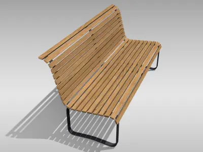 Park Bench 02 Low-poly 3D model
