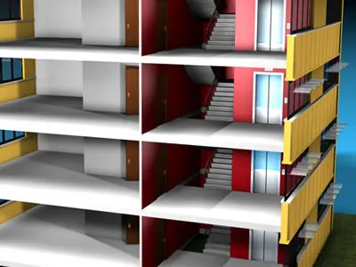 Ecological building 3D model