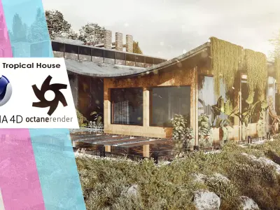 Modern Tropical House 3D model