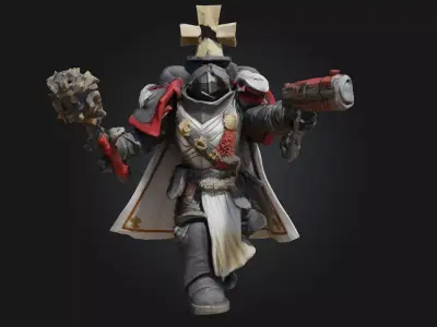 Space Crusader  High-Tech Sci-Fi Warrior 3D Model 3D print model