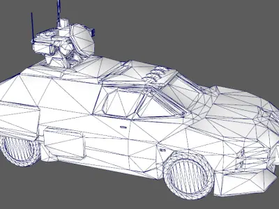 Next generation tanks armored vehicles radar vehicles Low-poly 3D model