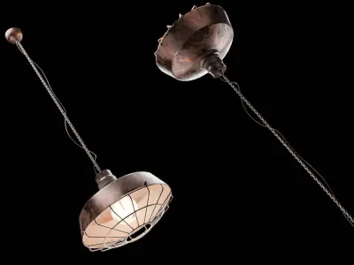 Industrial Lamp 3D model 7