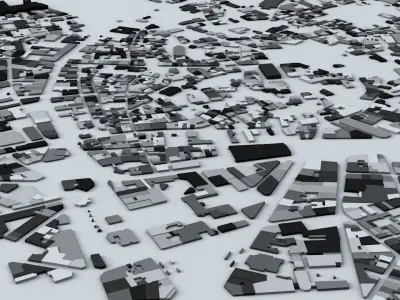 Montpellier Streets and Buildings 3D model