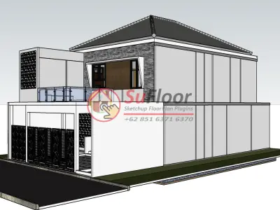 House 10x20m code 460- Sketchup 3D model 3D model 3D model