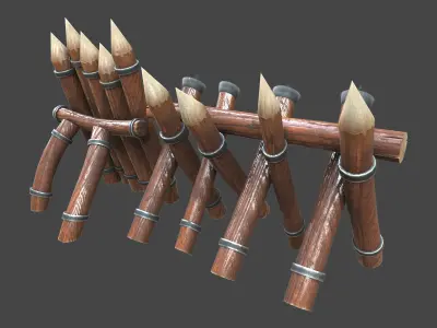 Fence block 3d model Low-poly 3D model