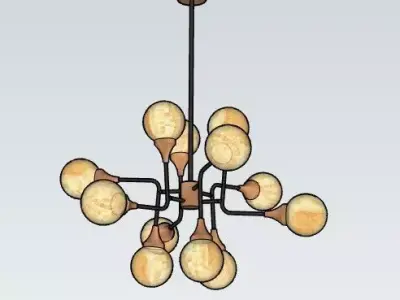 Ziron Handblown Glass Chandelier 3D model