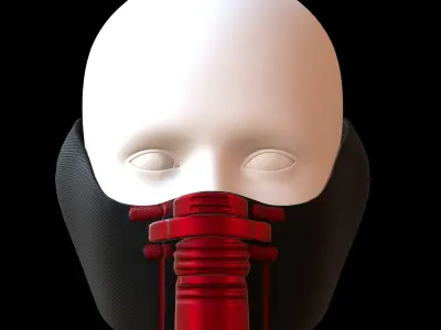 Gas mask helmet 3d model scifi Low-poly  Low-poly 3D model 147