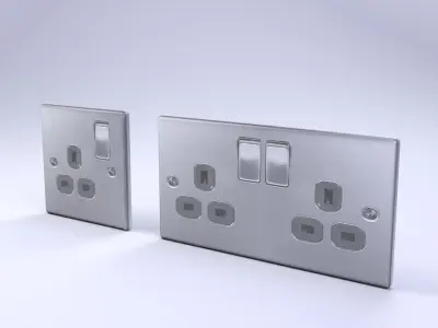 Socket LOW POLY two electrical sockets Low-poly 3D model