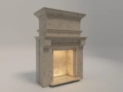 Classical Fireplace Free Free low-poly 3D model