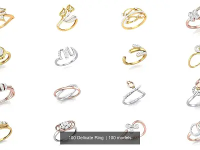 100 Delicate Ring  3D Model Pack