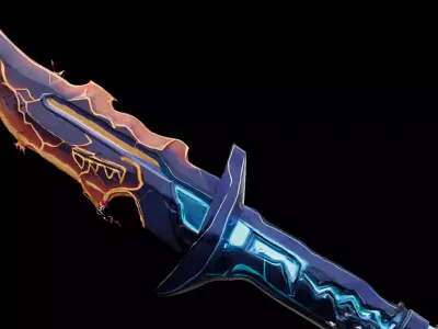 Futuristic Energy Dagger Sci Fi Cyberpunk Weapon Dagger Low-poly 3D model