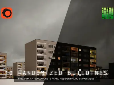 PRE-FABRICATED CONCRETE PANEL RESIDENTIAL BUILDING ASSETS 3D Model Pack