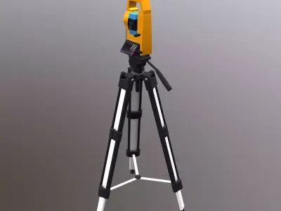 Road Survey Equipment Low Poly Low-poly 3D model