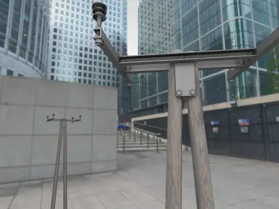 Wooden Electricity Pole without Ladder - Object 036 Low-poly 3D model