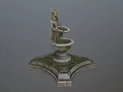 angel fountain  Low-poly 3D model