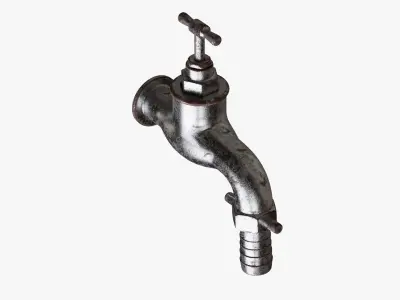 Old dirty rusty garden faucet 3D model