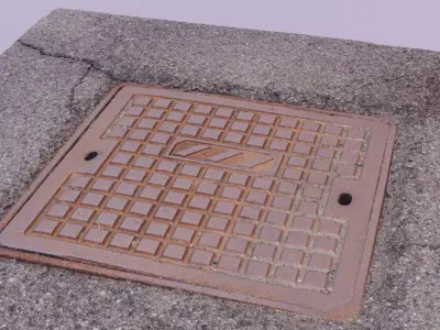 Cover manhole 06 raw scan 3D model