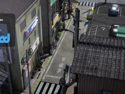 Japanese Residential Street 0003 3D model